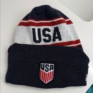 New Era USA Beanie - Navy, White, and Red